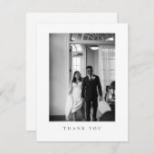 Classic Formal Wedding Photo Thank You Card Dankeskarte (Vorne/Hinten)