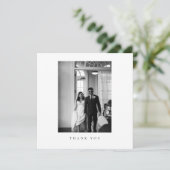 Classic Formal Wedding Photo Thank You Card Dankeskarte (Stehend Vorderseite)
