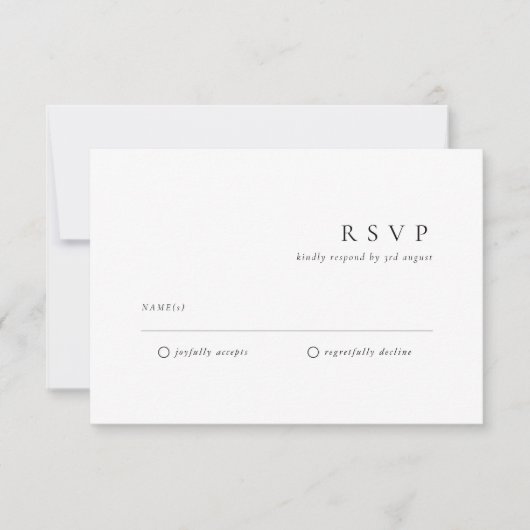 Classic Formal Wedding RSVP Karte (Vorderseite)