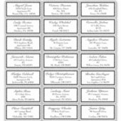 Classic formale Black Wedding Small Guest Address Aufkleber (Vorderseite)