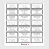 Classic formale Black Wedding Small Guest Address Aufkleber (Blatt)