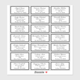 Classic formale Black Wedding Small Guest Address Aufkleber