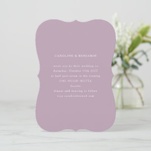 Classic formale Dusty Lilac Unique Form Wedding Einladung