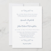 Classic formale Elegant Dusty Blue Script Wedding Einladung (Vorderseite)