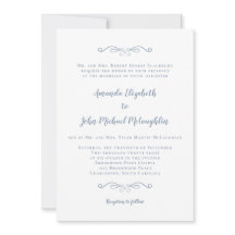 Classic formale Elegant Dusty Blue Script Wedding