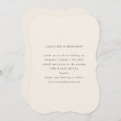 Classic formale Elfenbein Ecru Einzigartige Form H Einladung (Vorne/Hinten)