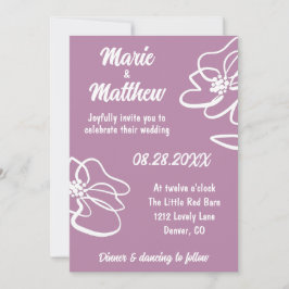 Classic Foto Bale Mauve Floral Wedding Einladung
