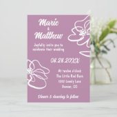 Classic Foto Bale Mauve Floral Wedding Einladung (Stehend Vorderseite)