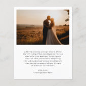 Classic Foto Budget Hochzeit Dankeschön Card Flyer (Hinten)