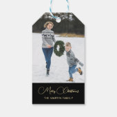 Classic Foto Christmas Black Geschenkanhänger (Rückseite)