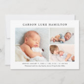 Classic Foto Collage Blue Handsome Baby Boy Birth Ankündigung (Vorderseite)