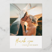 Classic Foto Elegant Wedding Vielen Dank Folieneinladung (Vorderseite)