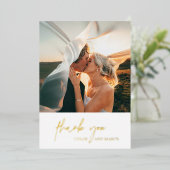 Classic Foto Elegant Wedding Vielen Dank Folieneinladung (Stehend vorne)