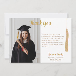Classic Foto Gold Tassel Abschluss Vielen Dank Karte
