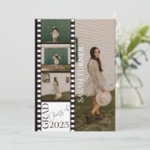 Classic Foto Strip 2025 Chic Graduation Party Einladung (Stehend Vorderseite)
