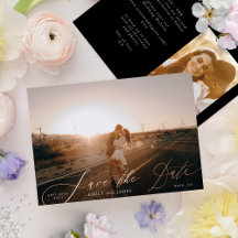 Classic Foto The Wedding Rose Gold Save the Date