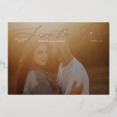 Classic Foto The Wedding Rose Gold Save the Date Folieneinladung (Vorderseite)