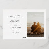 Classic Foto The Wedding Rose Gold Save the Date Folieneinladung (Rückseite)