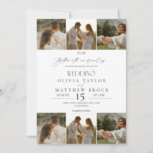 Classic Foto Wedding Einladung (Vorderseite)