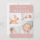 Classic Four | Foto Collage Birth Ankündigung (Vorderseite)