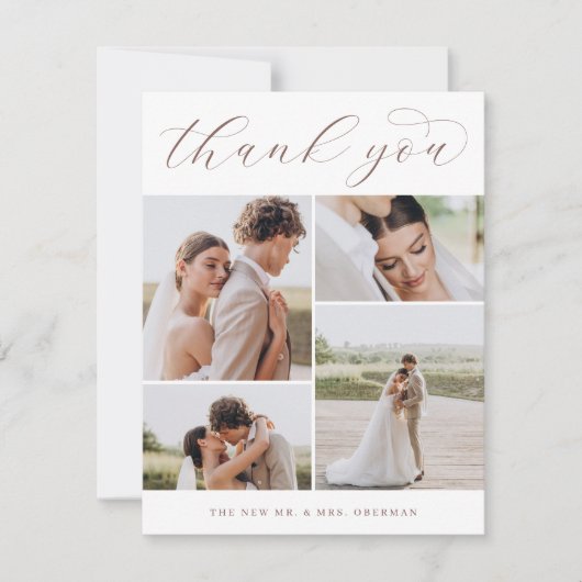 Classic Four | Hochzeitswohnung für mehrere Fotos Dankeskarte (Vorderseite)