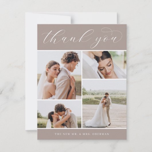 Classic Four | Hochzeitswohnung für mehrere Fotos Dankeskarte (Vorderseite)