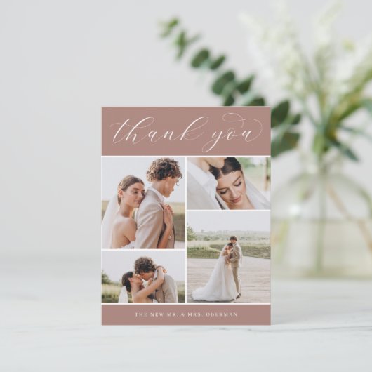 Classic Four | Hochzeitswohnung für mehrere Fotos Dankeskarte (Stehend Vorderseite)