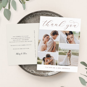 Classic Four Multi Foto Wedding Vielen Dank Post Postkarte