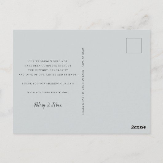 Classic Four | Multi Foto Wedding Vielen Dank Postkarte (Rückseite)