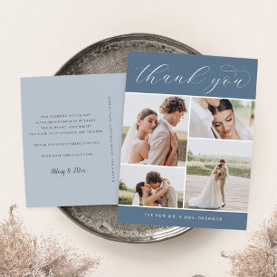 Classic Four Multi Foto Wedding Vielen Dank Postkarte