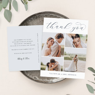 Classic Four   Multi Foto Wedding Vielen Dank Postkarte