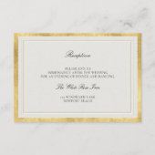 Classic Frame Elevated Gold Ecru Wedding Reception Begleitkarte (Vorderseite)