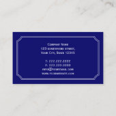 Classic Frame Navy Blue Koch Beruflich Visitenkarte (Rückseite)