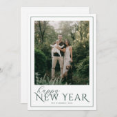 Classic Frame New Year Photo Feiertagskarte (Vorne/Hinten)
