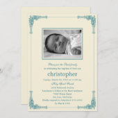 Classic Frame Photo Baptism/Christening Invitation Einladung (Vorne/Hinten)