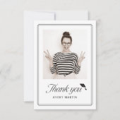 Classic Framed Elegant Script Photo Graduation Dankeskarte (Vorderseite)