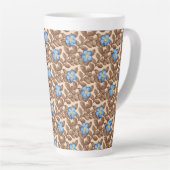 Classic French Blue and Beige Floral Design Milchtasse (Rechte Ecke)