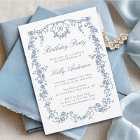 Classic French Blue Floral 90. Geburtstagsparty