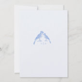  Classic French Blue Floral Wedding  Einladung (Rückseite)