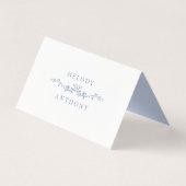 Classic French Blue Floral Wedding Platzkarte (Rückseite)