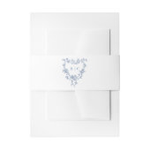 Classic French Blue Flowers Monogram Crest Einladungsbanderole (Vorderseite Beispiel)
