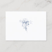 Classic French Blue Flowers & Ribbons Wedding Begleitkarte (Rückseite)