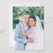 Classic French Blue Flowers & Ribbons Wedding Dankeskarte (Rückseite)