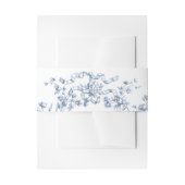 Classic French Blue Flowers & Ribbons Wedding Einladungsbanderole (Vorderseite Beispiel)