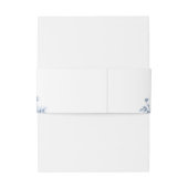 Classic French Blue Flowers & Ribbons Wedding Einladungsbanderole (Rückseitenbeispiel)