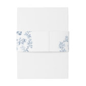 Classic French Blue Flowers & Ribbons Wedding Einladungsbanderole (Rückseitenbeispiel)