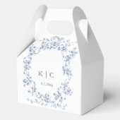 Classic French Blue Flowers & Ribbons Wedding Geschenkschachtel (Vorderseite)