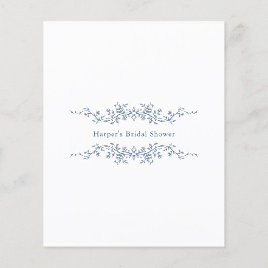 Classic French Blue "Guess How many" Bridal Game (Rückseite)