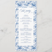 Classic French Blue Roses Toile Wedding Program Programm (Rückseite)