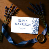 Classic French Blue Toile Wedding Folded Platzkarte